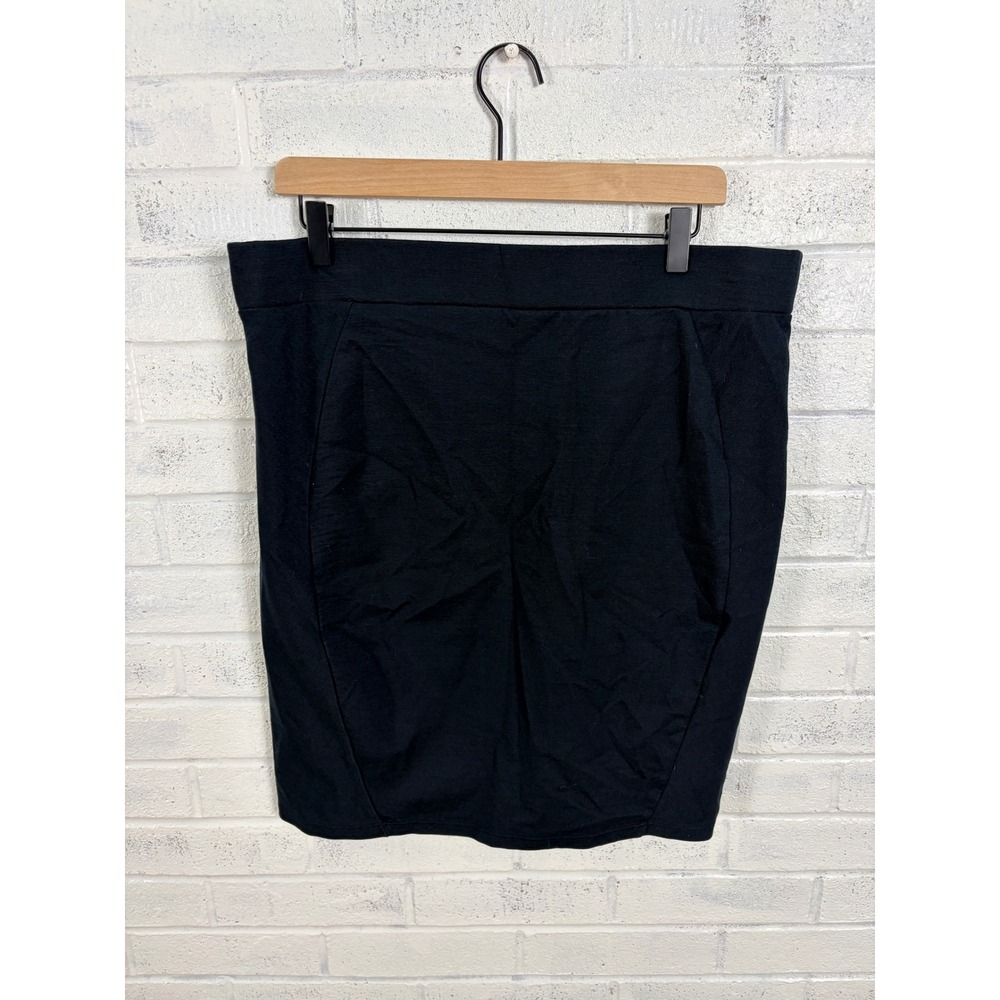 Toad&Co Transita Pencil Skirt Womens XL Black Eco Knit Travel Pull On